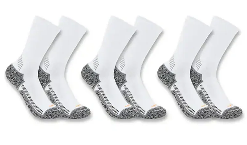 Carhartt Force Midweight Crew Sock 3-Pack White