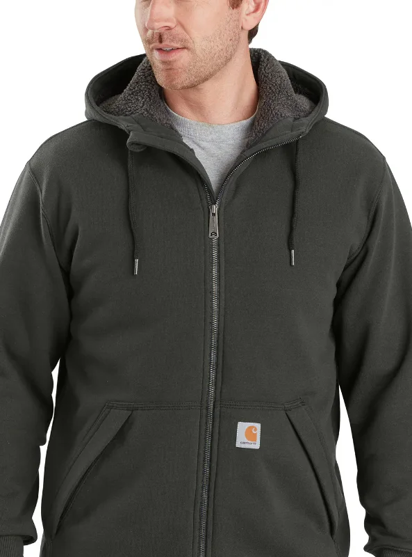 Carhartt Rain Defender Relaxed Fit Midweight Sherpa-Lined Full-Zip Sweatshirt Peat