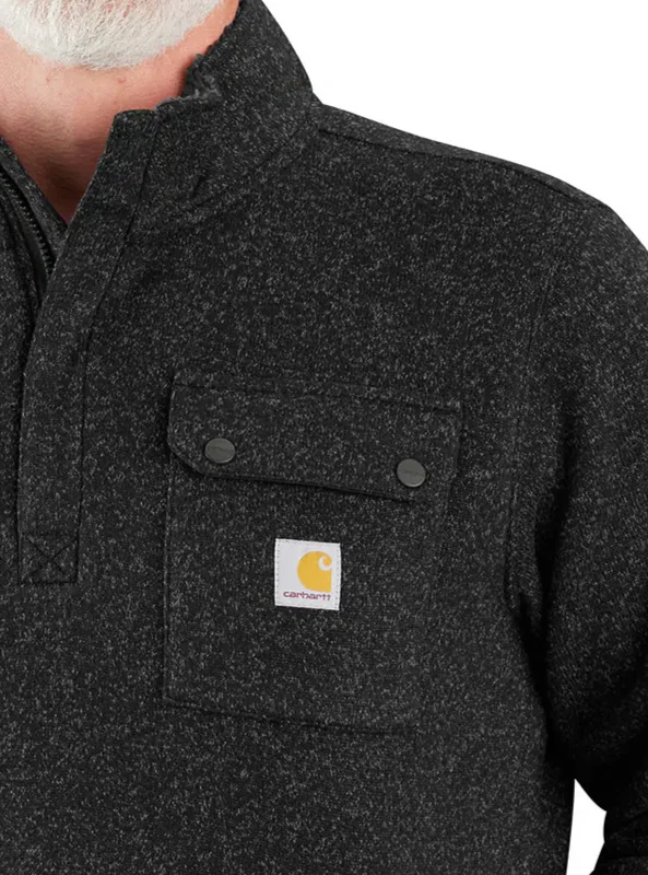 Carhartt Relaxed Fit Midweight Quarter-Zip Pocket Sweater Fleece Black
