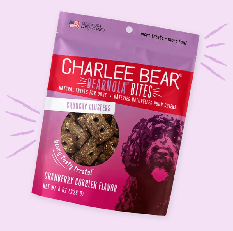 Charlee Bear Bearnola Bites Cranberry Cobbler Flavor Treats for Dogs
