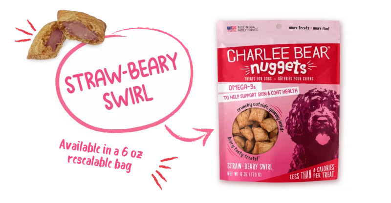 Charlee Bear Nuggets Straw-Beary Swirl Dog Treats