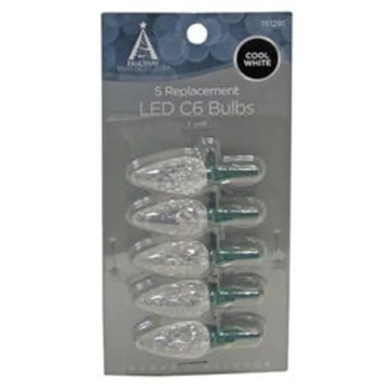Christmas Lights LED Replacement Bulb, C6, Cool White, 5-Pk.