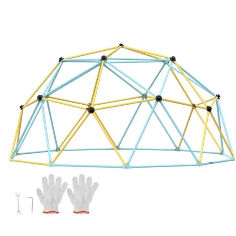 Climbing Dome, Jungle Gym Supports 750LBS and Easy Assembly, 10FT Geometric Dome Climber Play Center for Kids 3 to 10 Years Old,with Climbing Grip, Outdoor Backyard Play Equipment for Kids