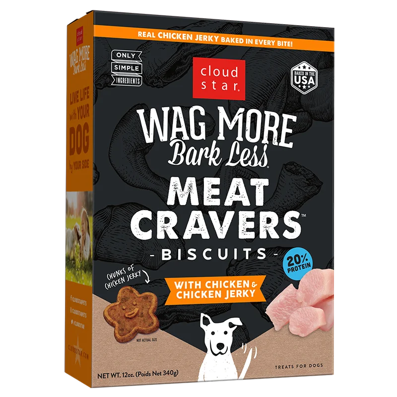 Cloud Star Wag More Bark Less Meat Cravers Biscuits Chicken & Chicken Jerky for Dogs