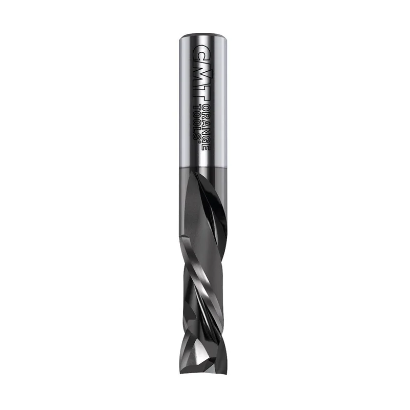 CMT 2 Flute Compression Router Bit w/DLCS Chrome Coating - 3/8" Diameter, 1-1/8" Cut, 3/8" Shank