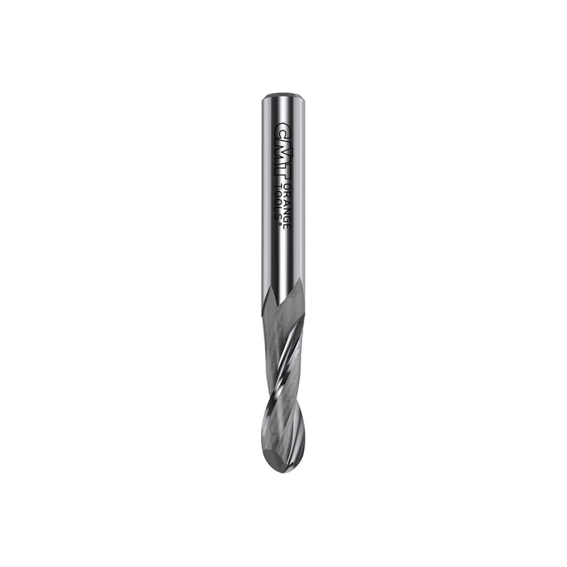 CMT 2 Flute Upcut Round Nose Router Bit - 1/8" Diameter, 1/2" Cut, 1/4" Shank