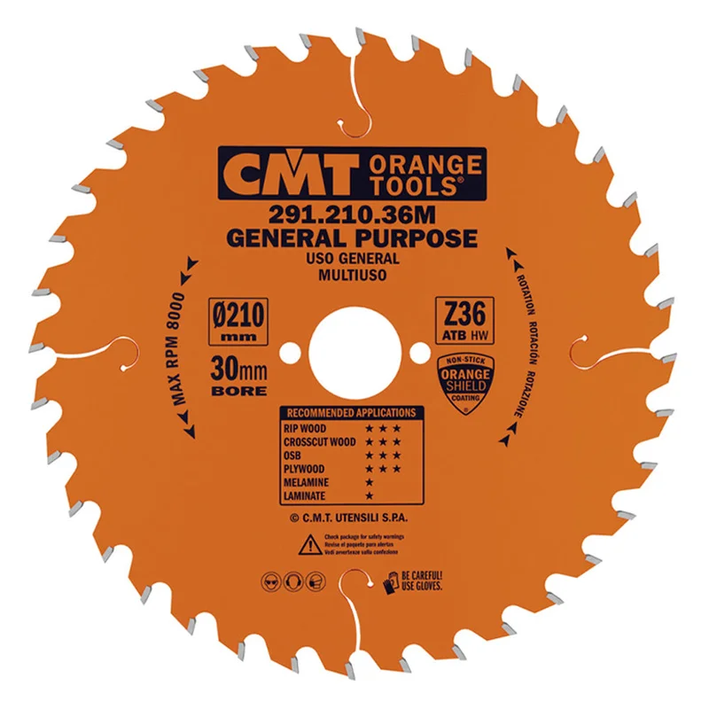 CMT Industrial General Purpose Saw Blade for Festool TS 75 - 210mm x 36T