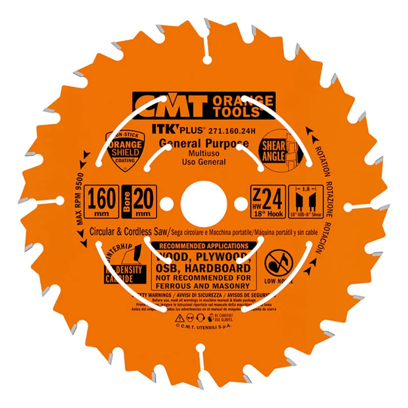 CMT ITK Plus General Purpose Saw Blade for Festool TS 55, HKC55 - 160mm x 24T (1.8mm Kerf)