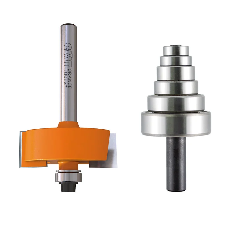 CMT Rabbeting Router Bit Set - 1-3/8" Diameter, 1/2" Cut, 1/2" Shank