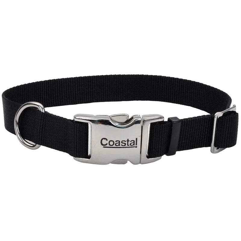 Coastal Adjustable Dog Collar with Metal Buckle Pink Bright