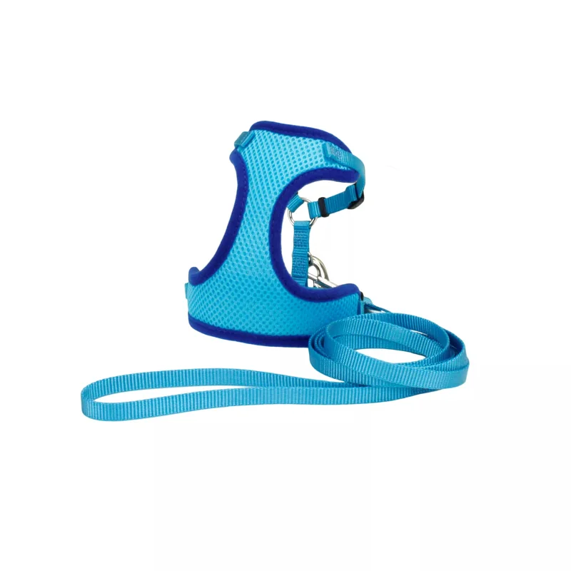 Coastal Pet Comfort Soft Adjustable Cat Harness with 6' Leash Blue Lagoon
