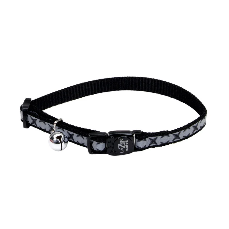 Coastal Pet Products Lazer Brite Reflective Adjustable Breakaway Cat Collar Orange Paws