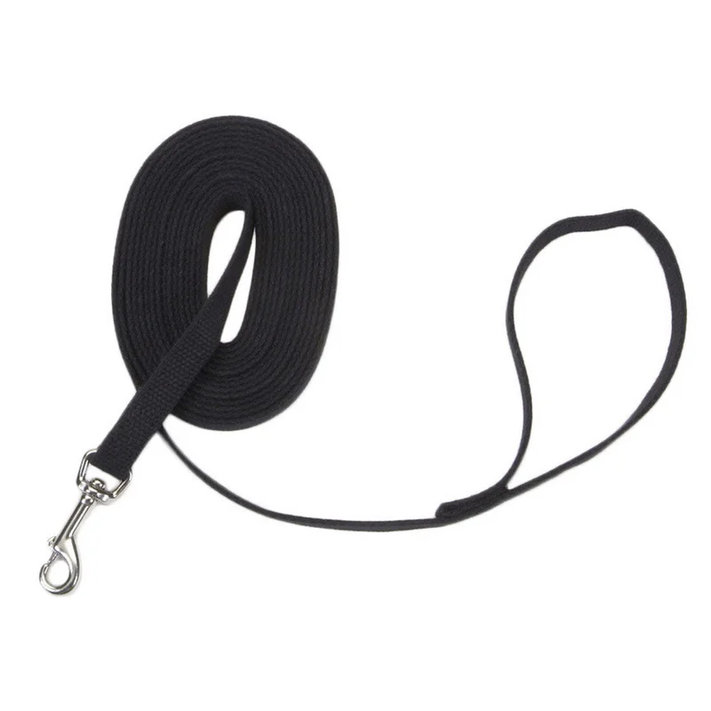 Coastal Train Right! Cotton Web Dog Training Leash Black