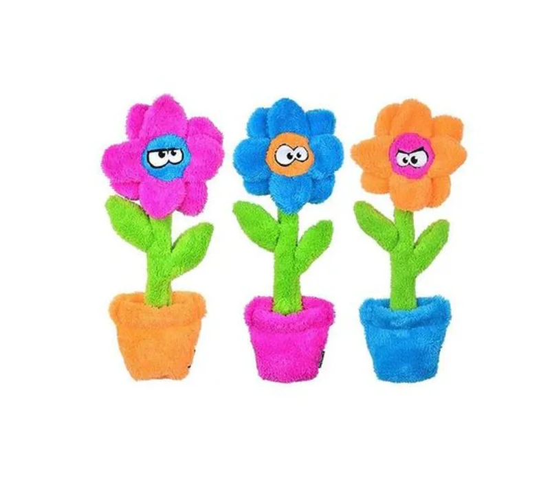 Cycle Dog Duraplush Potted Flower Dog Toy Assorted Colors