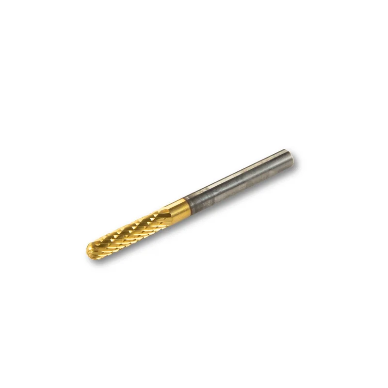 Cylindrical with End Cut Mini Titanium Nitride Coating Carbide Burr