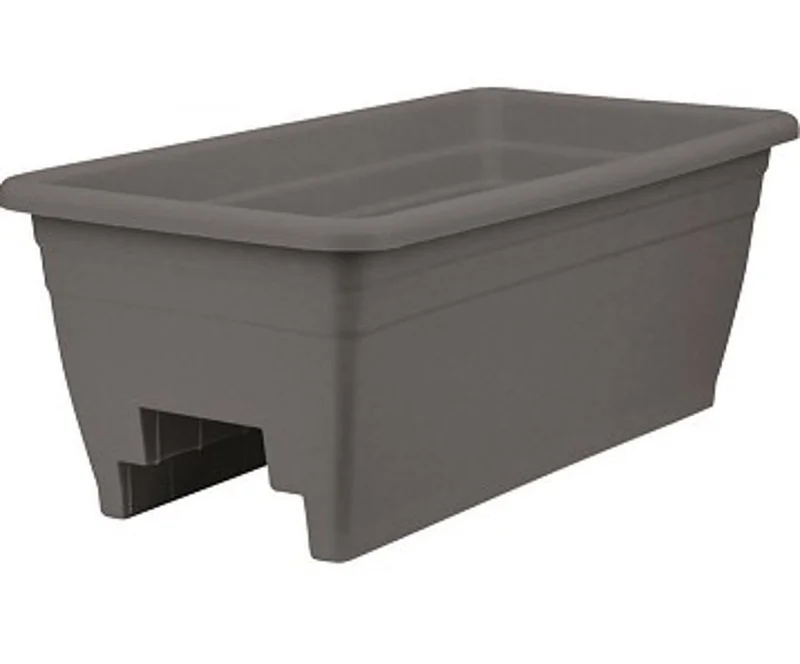 DECK RAIL BOX PLANTER GRAY