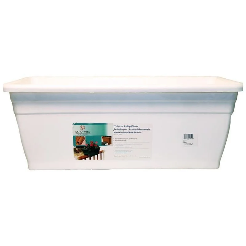 DECK RAIL BOX PLANTER WHITE
