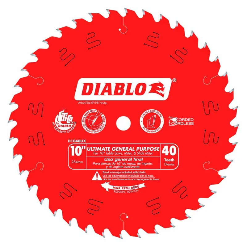 Diablo 10" x 40T Ultimate General Purpose Saw Blade