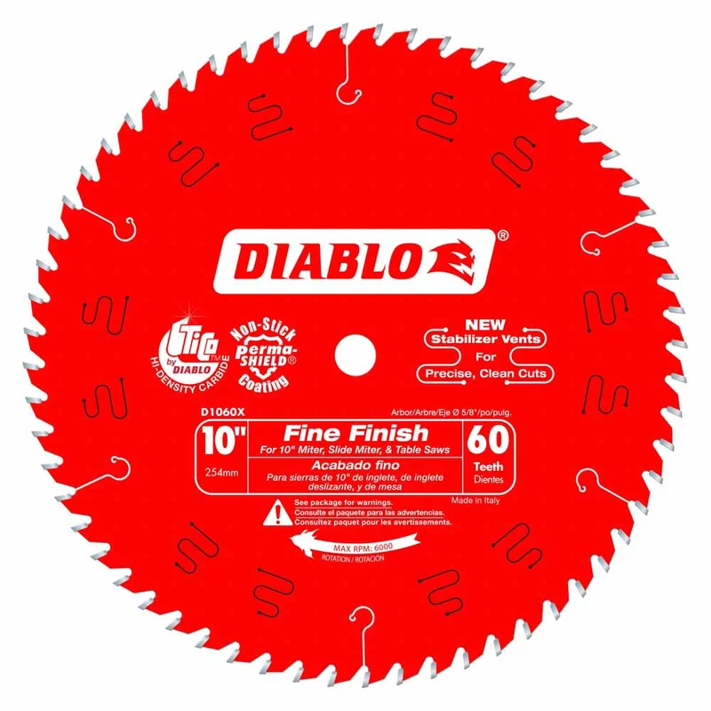 Diablo 10" x 60T Fine Finish Saw Blade