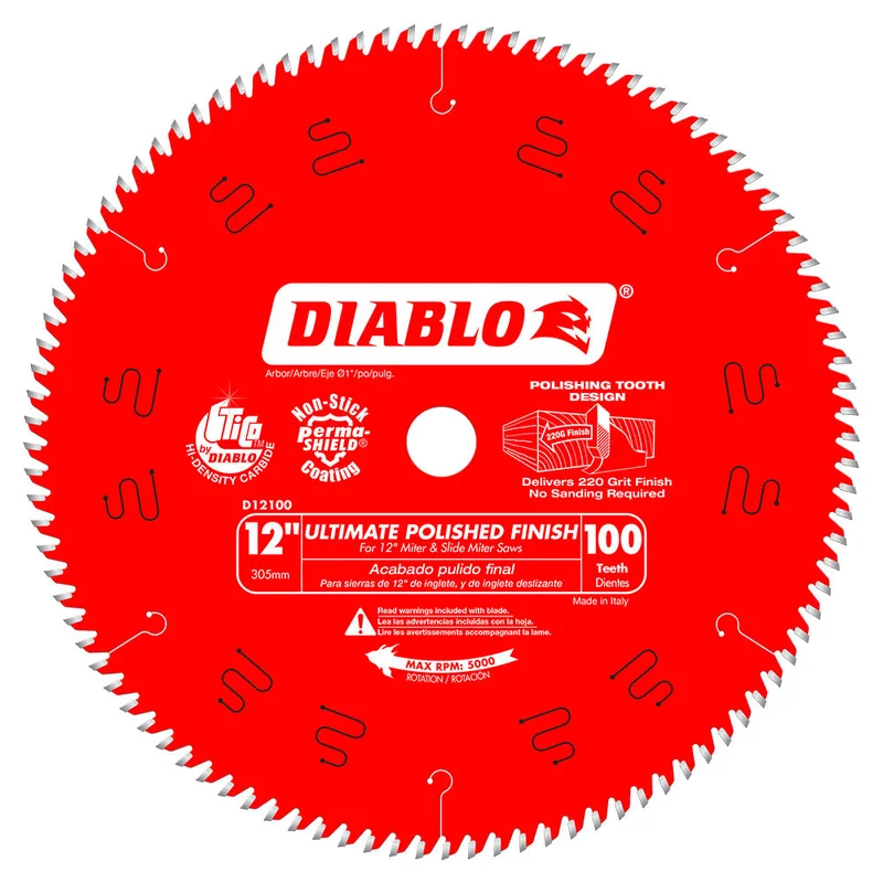 Diablo 12" x 100T Ultimate Polished Finish Saw Blade