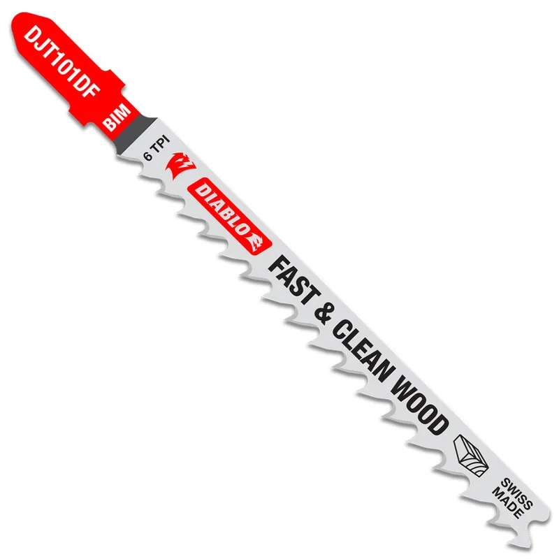 Diablo 4" 6 TPI Bi-Metal T-Shank Jig Saw Blades for Fast Cuts in Wood (5 Pack)