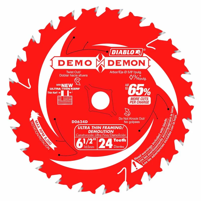 Diablo 6-1/2" x 24T Ultra-Thin Framing/Demolition Saw Blades (10 Pack)