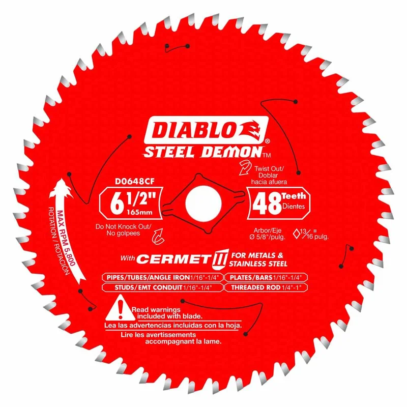Diablo 6-1/2" x 48T Steel Demon Cermet II Saw Blade for Metal/Stainless Steel*