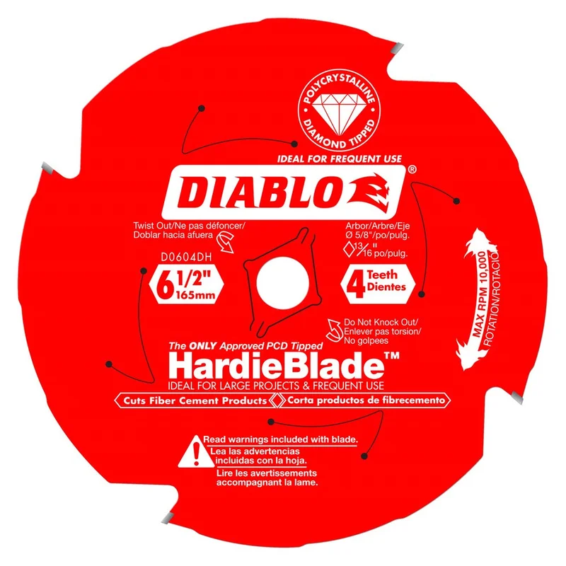 Diablo 6-1/2" x 4T (PCD) Fiber Cement HardieBlades (5 Pack)