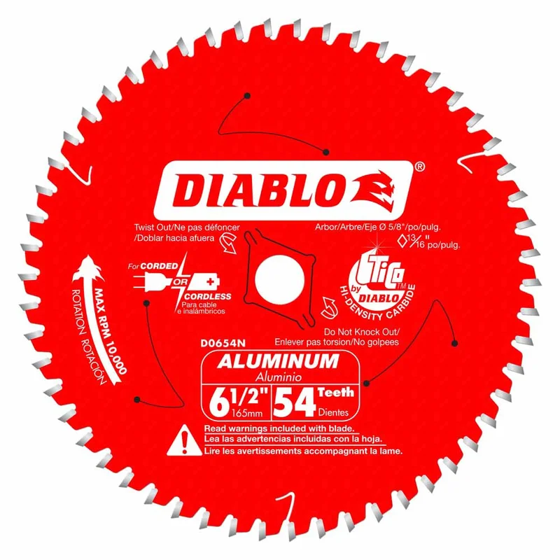 Diablo 6-1/2" x 54T Medium Aluminum Cutting Saw Blade