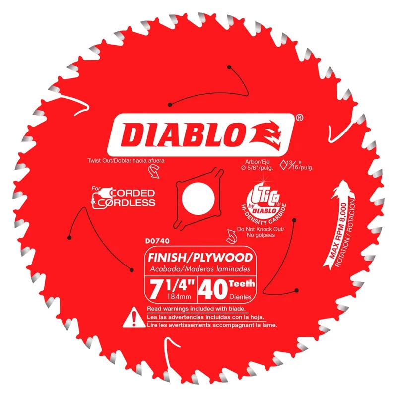 Diablo 7-1/4" x 40T Finishing Blades (10 Pack)