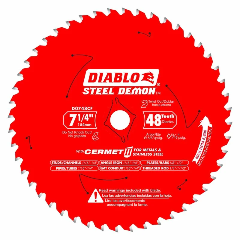 Diablo 7-1/4" x 48T Steel Demon Cermet II Saw Blades for Metal/Stainless Steel (5 Pack)