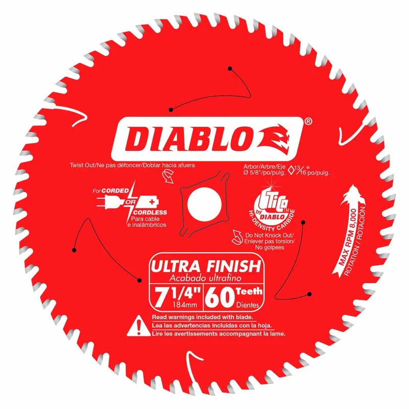 Diablo 7-1/4" x 60T Ultra Finish Saw Blade*