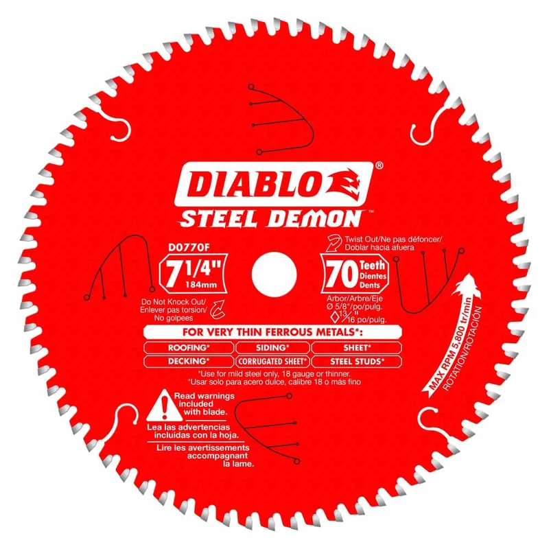 Diablo 7-1/4" x 70T Steel Demon Saw Blades for Metal (5 Pack)