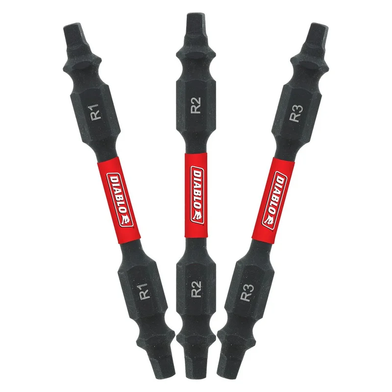 Diablo Assorted Square Double-Ended 2-1/2" Drive Bits (3 Pack)