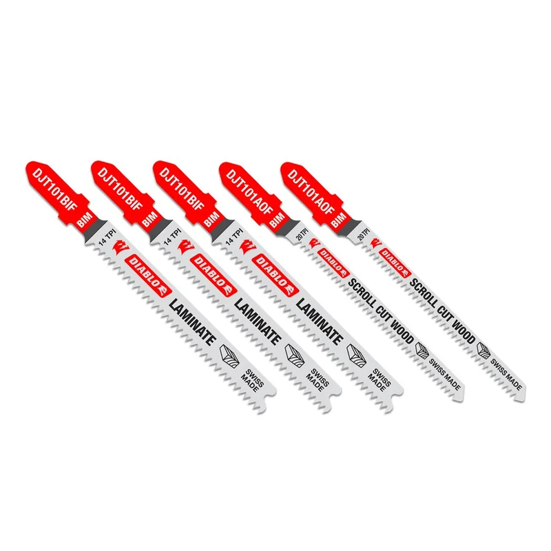 Diablo Bi-Metal T-Shank Jig Saw Blade Set for Laminate Cutting (5-Pack)