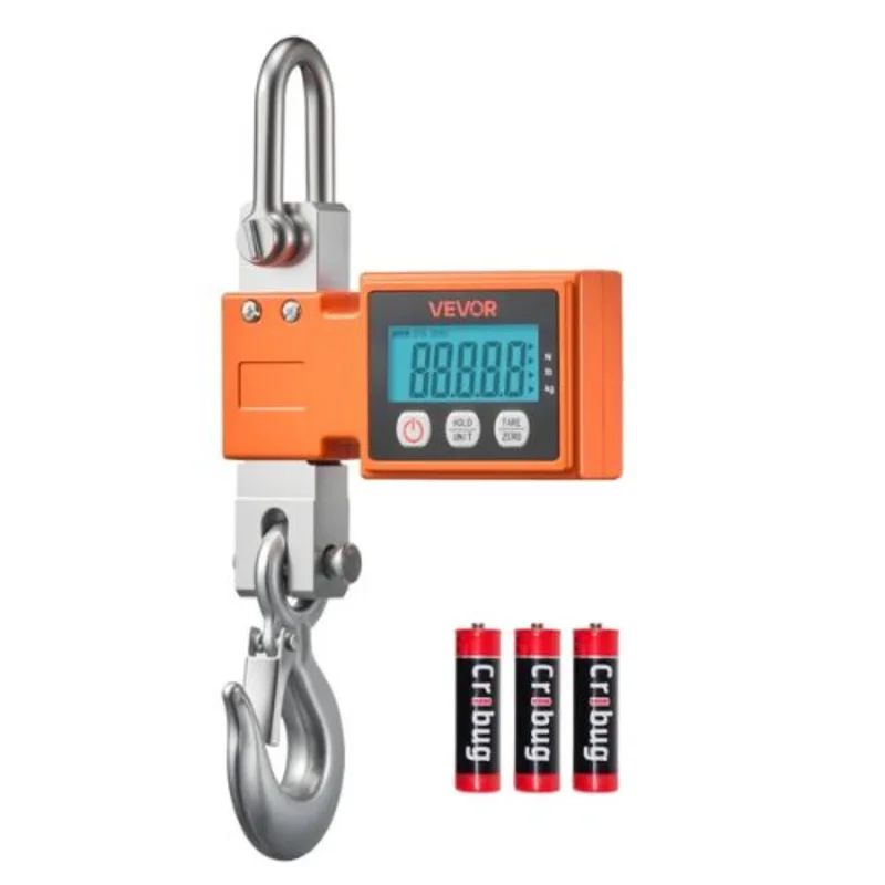 Digital Crane Scale 1100 lbs/500 kg Max Capacity Heavy Duty Industrial Hanging Scale with Cast Aluminum Case & LCD Display