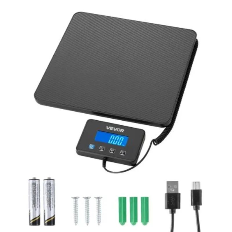 Digital Postal Scale 440 lbs Commercial Weight Scale with Hold/Tare Function & LCD Display Battery & Charging Cable Included