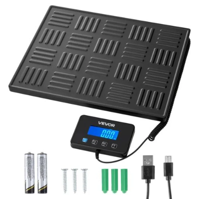 Digital Postal Scale 660 lbs Commercial Weight Scale with Hold/Tare Function & LCD Display Battery & Charging Cable Included
