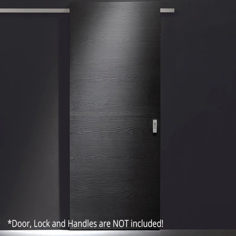 Diva Air - Complete Set Barn Door System For Wood Doors Anodized Silver