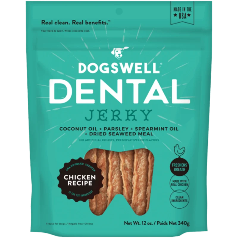DOGSWELL Dental Jerky Treats, Chicken Recipe