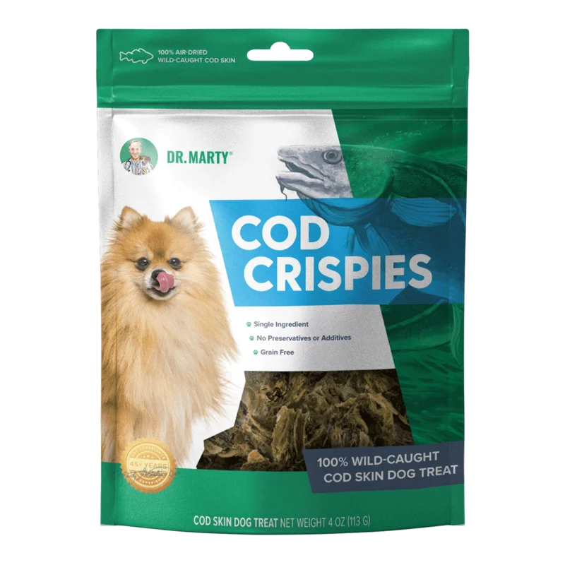 Dr. Marty Cod Crispies 100% Air-Dried Wild-Caught Cod Skin Treats