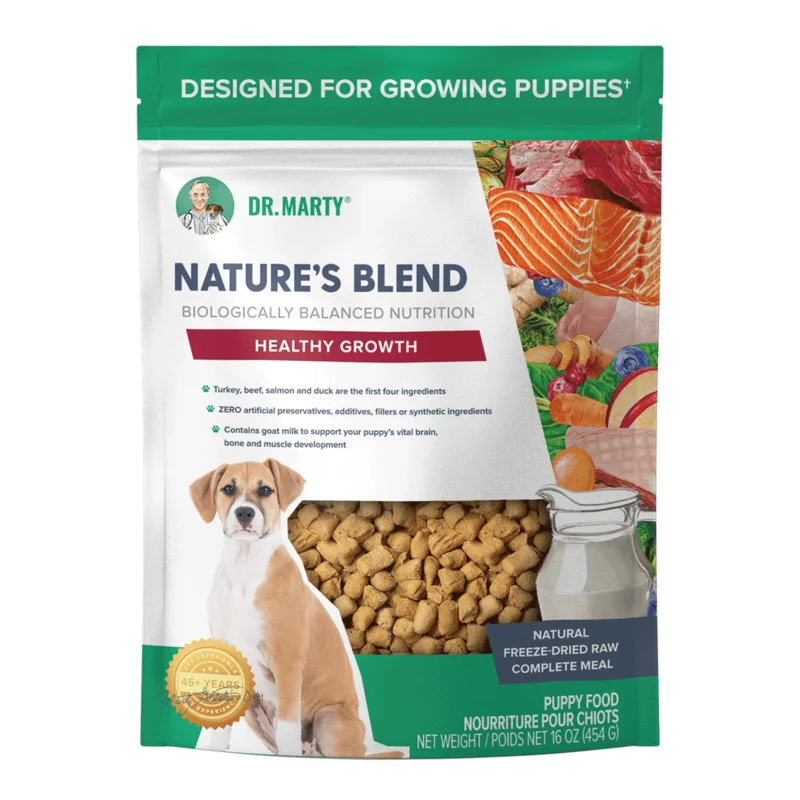 Dr. Marty Natures Blend Healthy Growth Premium Freeze-Dried Raw Puppy Food Designed For Growing Puppies