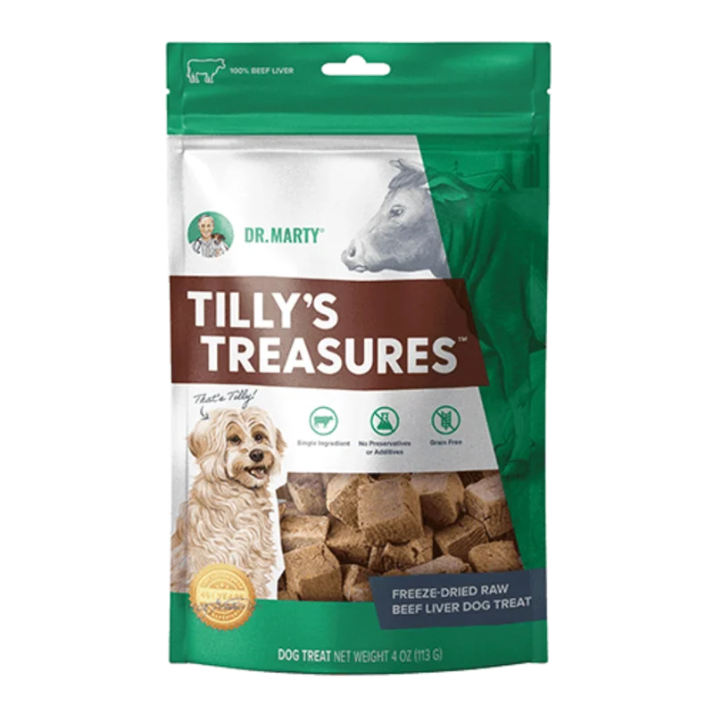 Dr. Marty Tillys Treasures 100% Freeze-Dried Raw Beef Liver Dog Treats