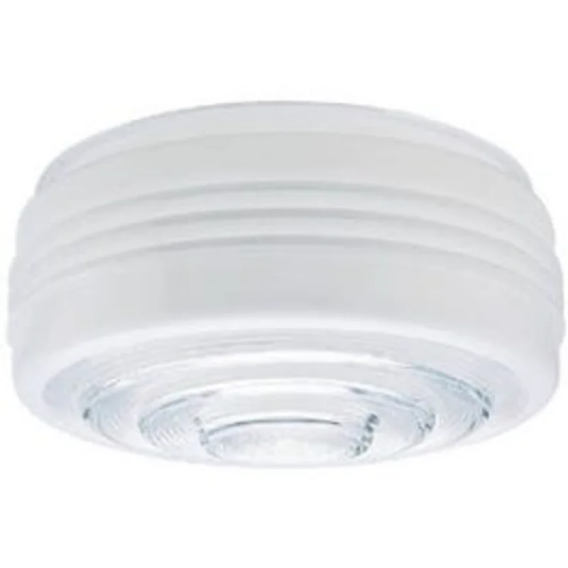 Drum Light Shade, White With Clear Lens, 6.5-In.