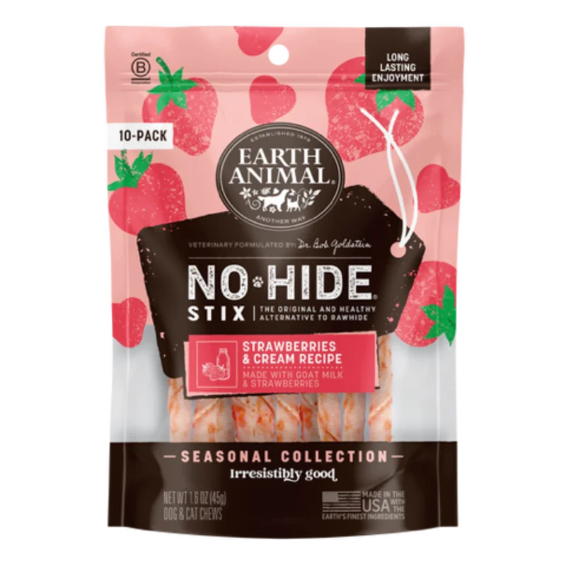 Earth Animal No-Hide Seasonal Collection Strawberries & Cream Stix
