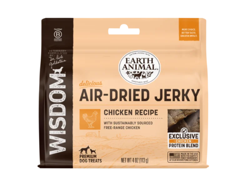 Earth Animal Wisdom Air-Dried Chicken Recipe Jerky Dog Treats