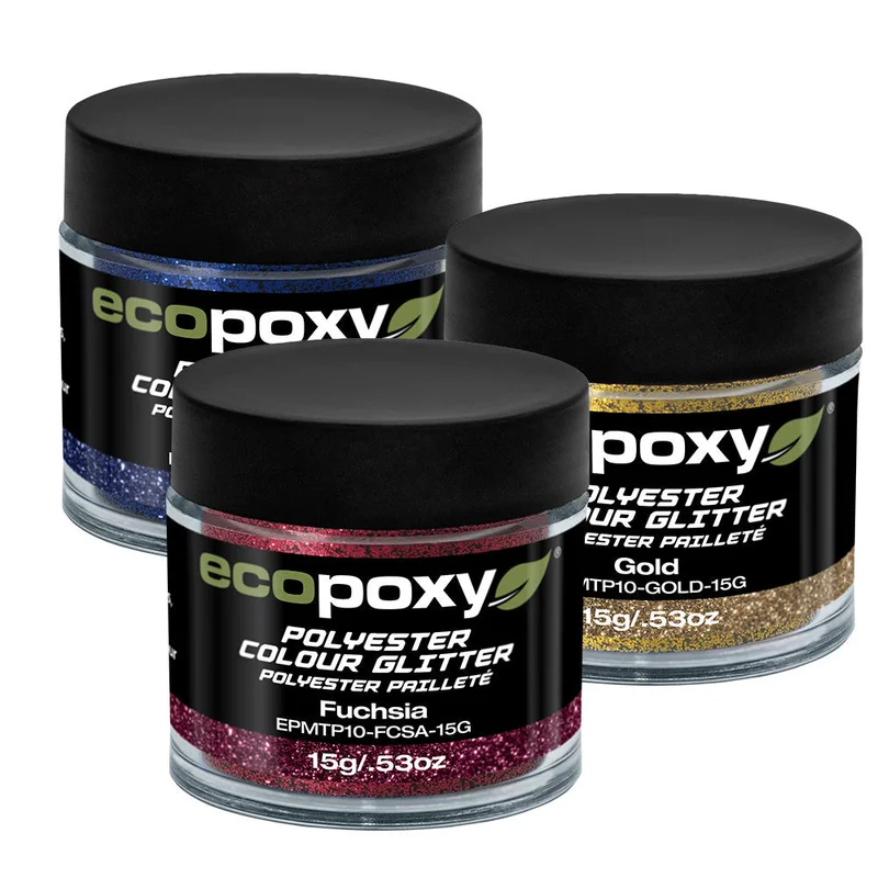EcoPoxy Polyester Color Glitters 15g Black
