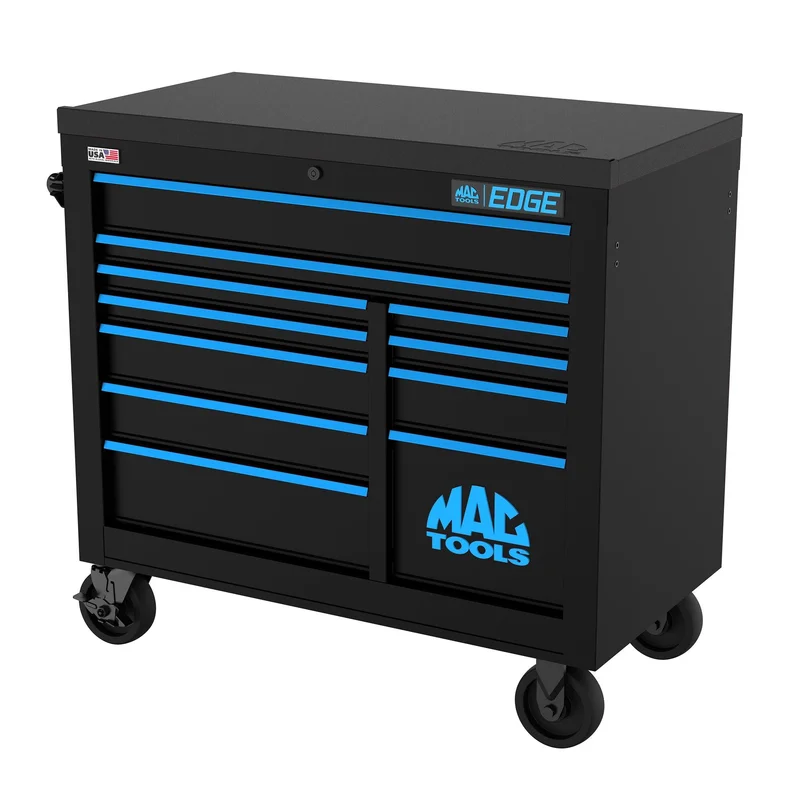 Edge 11-Drawer Workstation - Flat Black/Blue Trim