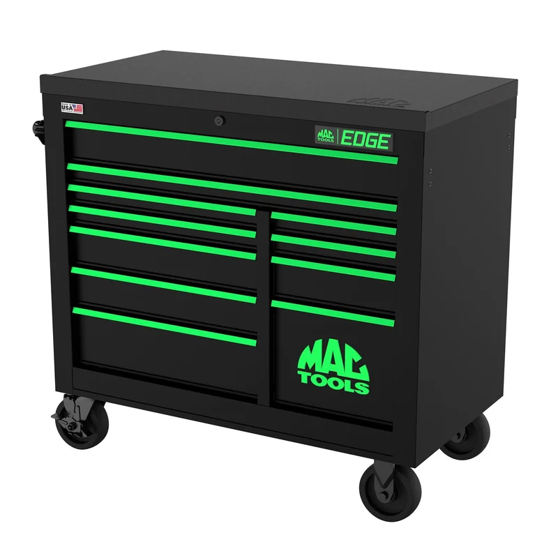 Edge 11-Drawer Workstation - Flat Black/Green Trim