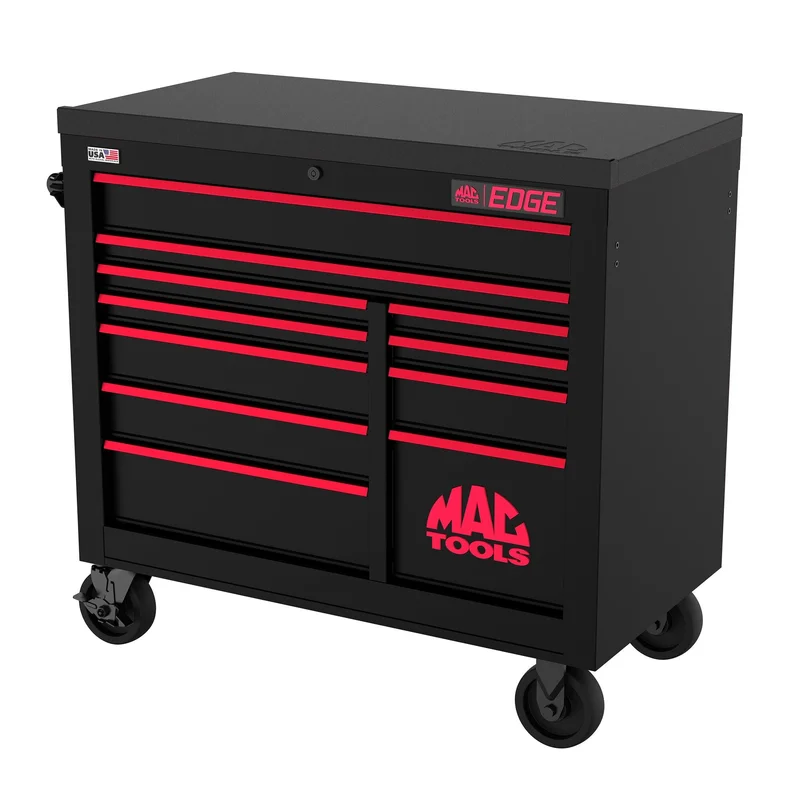 Edge 11-Drawer Workstation - Flat Black/Red Trim
